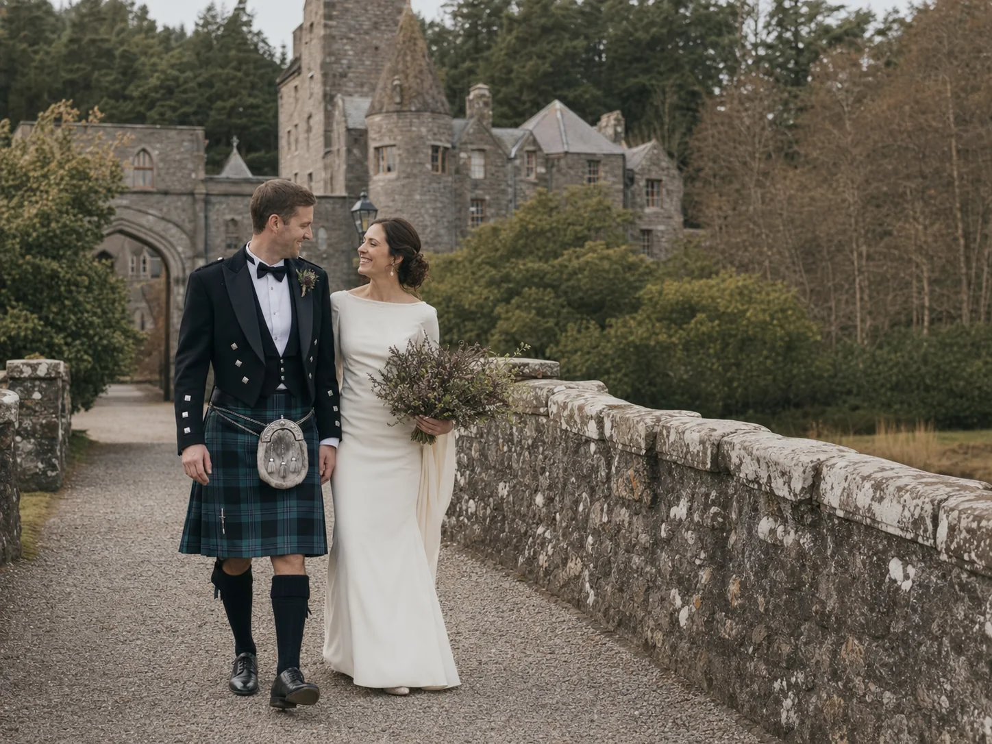 Highland wedding couple