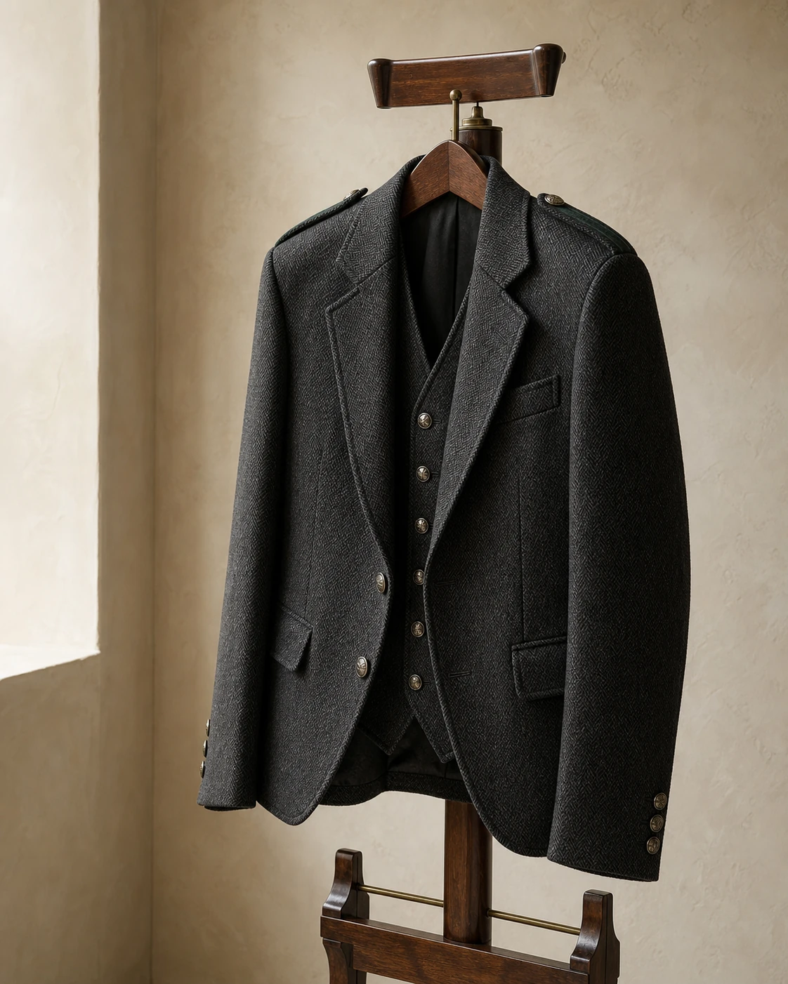 Formal Highland jacket and waistcoat