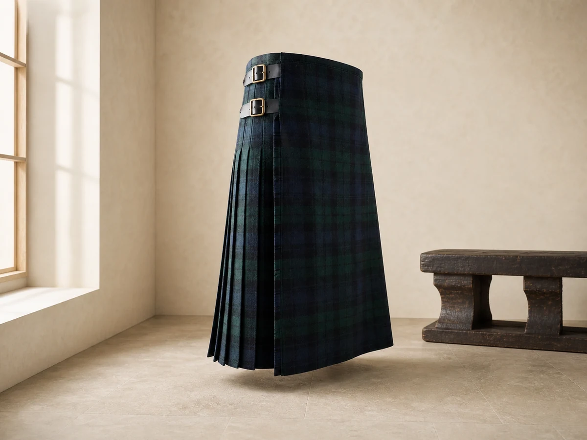 Traditional dark tartan kilt